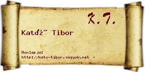 Kató Tibor névjegykártya